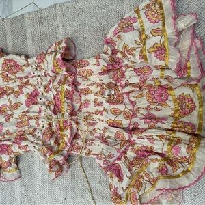 Set- Floral Top and Skirt a Bohemian Summer Set Feminine Ruffle Tiered